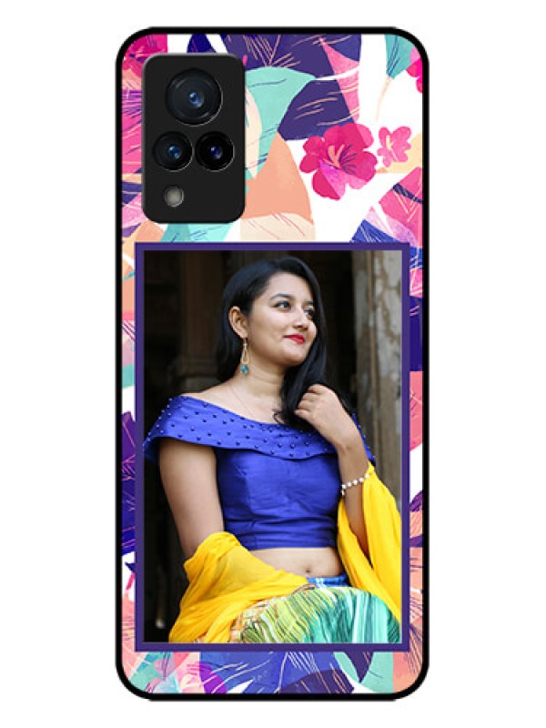 Custom Vivo V21 5G Custom Metal Phone CaseAbstract Floral Design