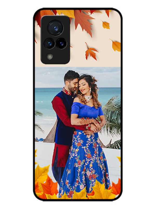 Custom Vivo V21 5G Custom Metal Phone CaseAutumn Maple Leaves Design