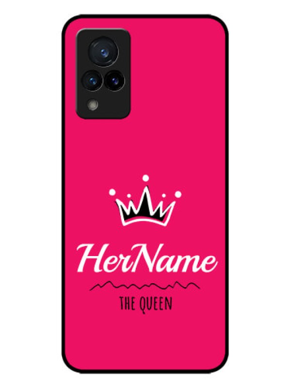 Custom Vivo V21 5G Custom Metal Phone CaseQueen With Name Design