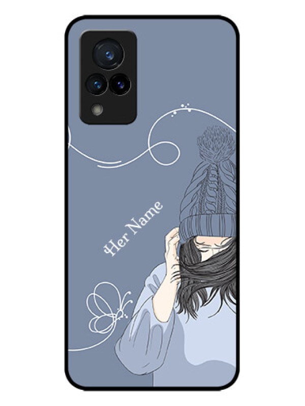 Custom Vivo V21 5G Custom Metal Phone CaseGirl In Winter Outfit Design