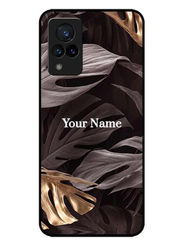 Custom Vivo V21 5G Custom Metal Phone CaseWild Leaves Digital Paint Design