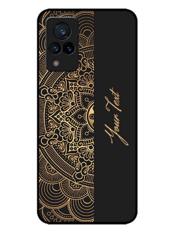Custom Vivo V21 5G Custom Metal Phone CaseMandala Art With Custom Text Design