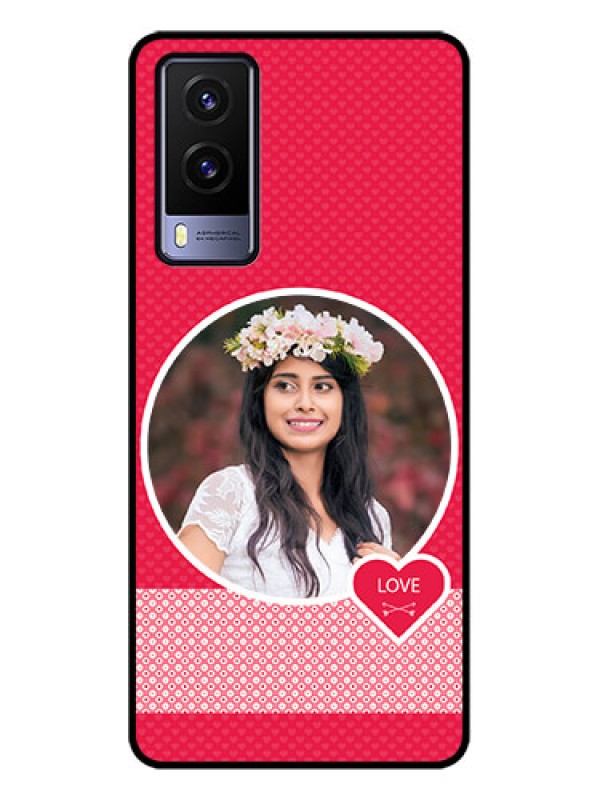 Custom Vivo V21e 5G Custom Metal Phone CasePink Color Pattern Design