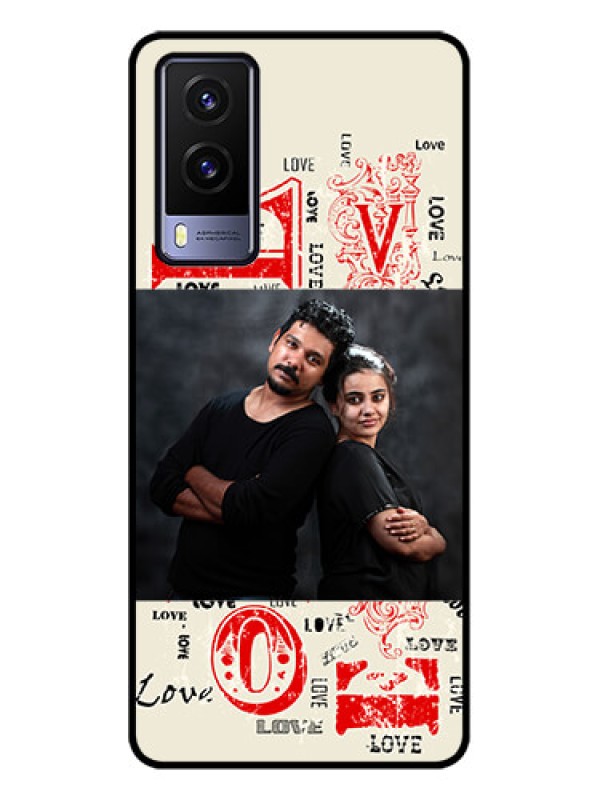 Custom Vivo V21e 5G Custom Metal Phone CaseTrendy Love Design Case