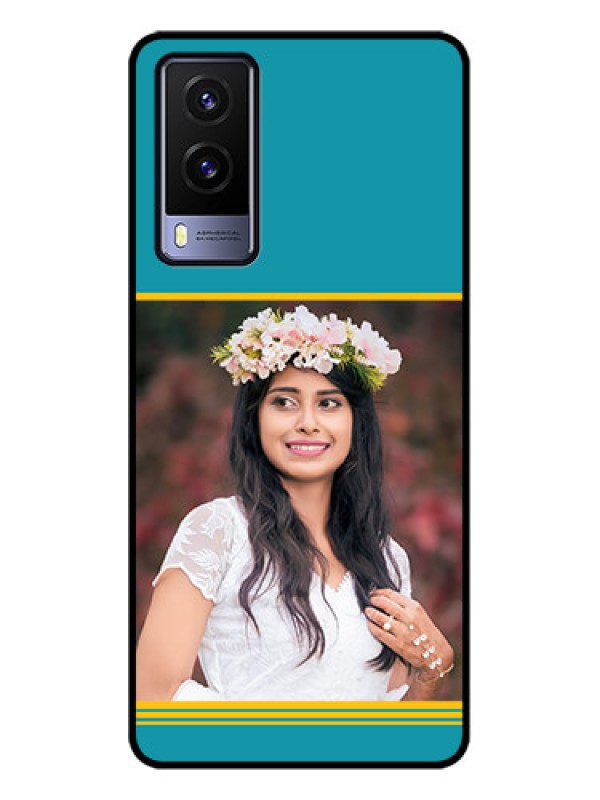 Custom Vivo V21e 5G Custom Metal Phone CaseYellow and Blue Design