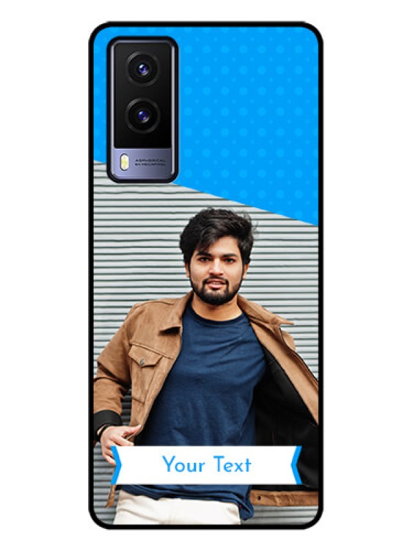 Custom Vivo V21e 5G Custom Metal Phone CaseSimple Blue Color Design