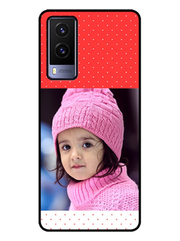 Custom Vivo V21e 5G Custom Metal Phone CaseRed Pattern Design