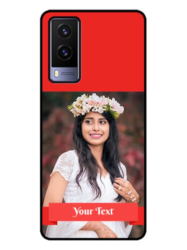 Custom Vivo V21e 5G Custom Metal Phone CaseSimple Red Color Design