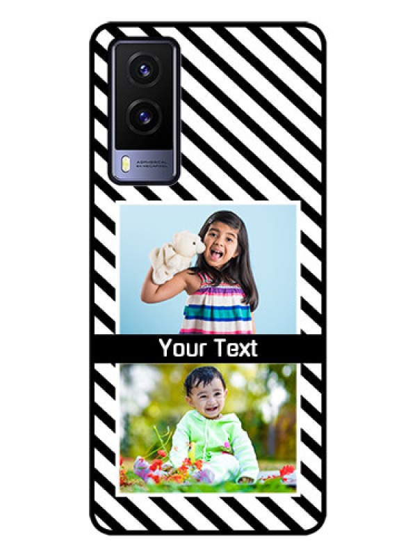 Custom Vivo V21e 5G Custom Metal Phone CaseBlack And White Stripes Design