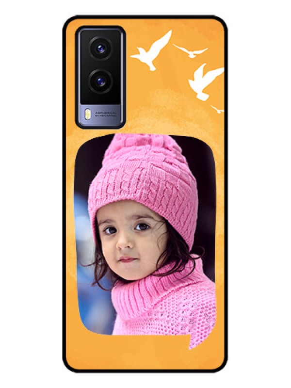 Custom Vivo V21e 5G Custom Metal Phone CaseWater Color Design With Bird Icons
