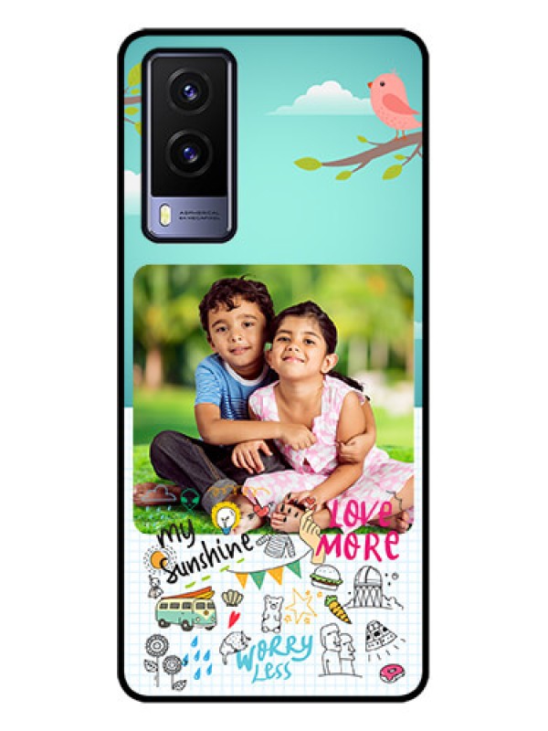 Custom Vivo V21e 5G Custom Metal Phone CaseDoodle Love Design