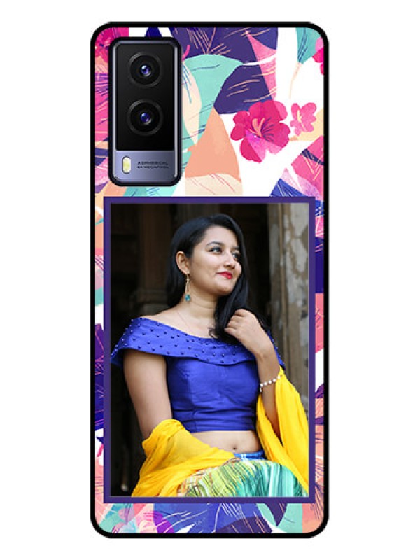 Custom Vivo V21e 5G Custom Metal Phone CaseAbstract Floral Design