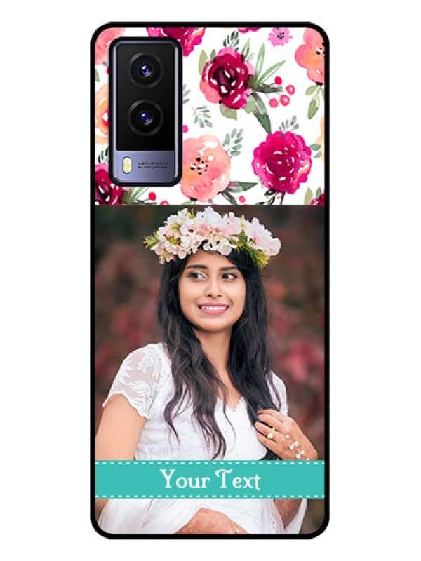 Custom Vivo V21e 5G Custom Metal Phone CaseWater Colors Floral Design
