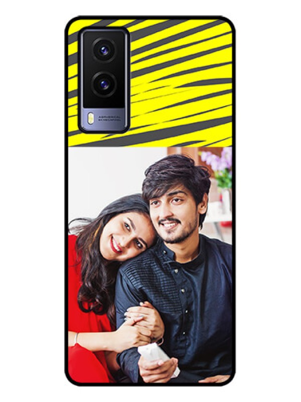 Custom Vivo V21e 5G Custom Metal Phone CaseYellow Abstract Design