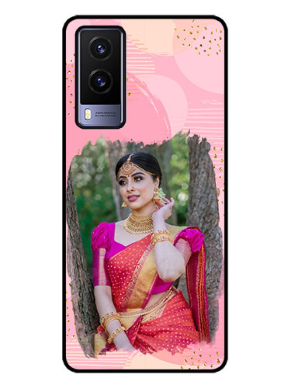 Custom Vivo V21e 5G Custom Metal Phone CaseGold Glitter Splash Design