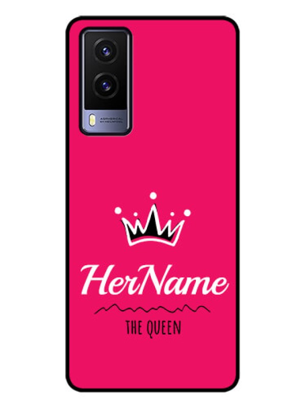 Custom Vivo V21e 5G Custom Metal Phone CaseQueen With Name Design