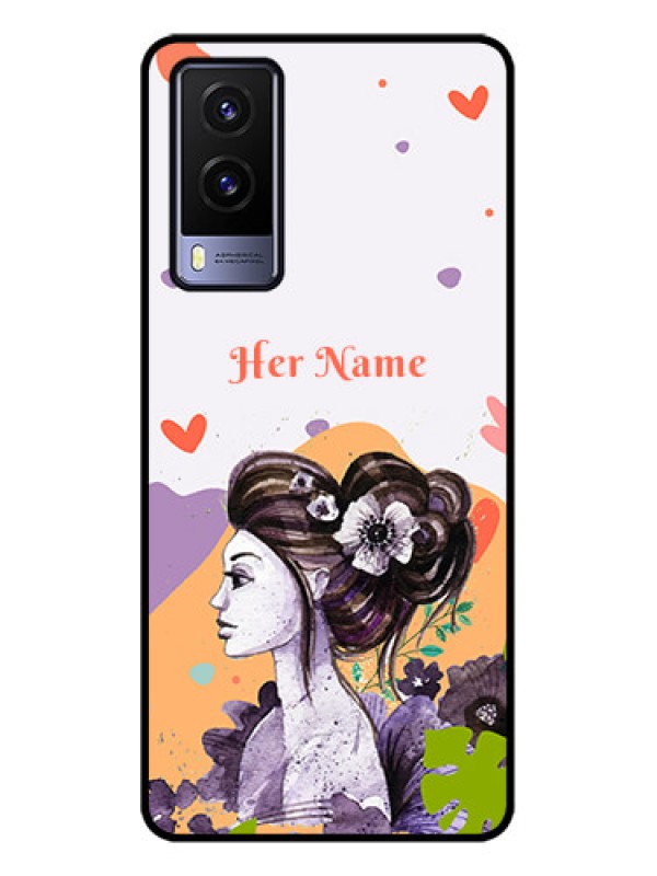 Custom Vivo V21e 5G Custom Metal Phone CaseWoman And Nature Design