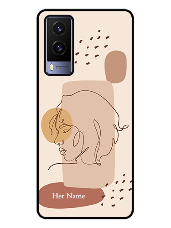 Custom Vivo V21e 5G Custom Metal Phone CaseCalm Woman Line Art Design