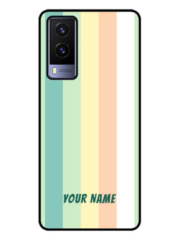 Custom Vivo V21e 5G Custom Metal Phone CaseMulti - Colour Stripes Design