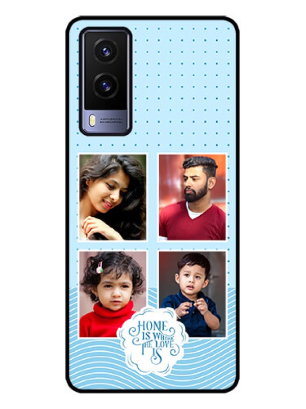Custom Vivo V21e 5G Custom Metal Phone CaseCute Love Quote With 4 Pic Upload Design