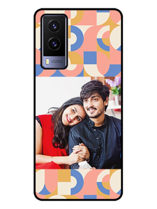 Custom Vivo V21e 5G Custom Metal Phone CaseSemi - Circle Maze Pattern Design