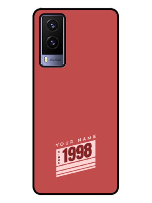 Custom Vivo V21e 5G Custom Metal Phone CaseRed Custom Year Of Birth Design