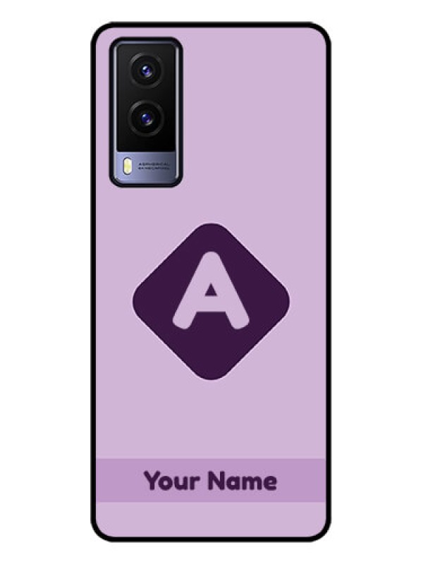 Custom Vivo V21e 5G Custom Metal Phone CaseCustom Letter In Curved Badge Design