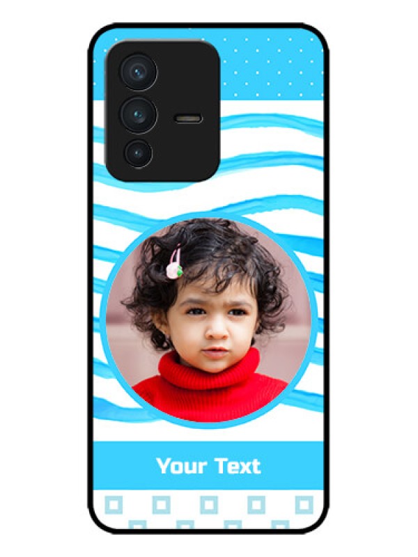 Custom Vivo V23 5G Custom Metal Phone CaseSimple Blue Case Design