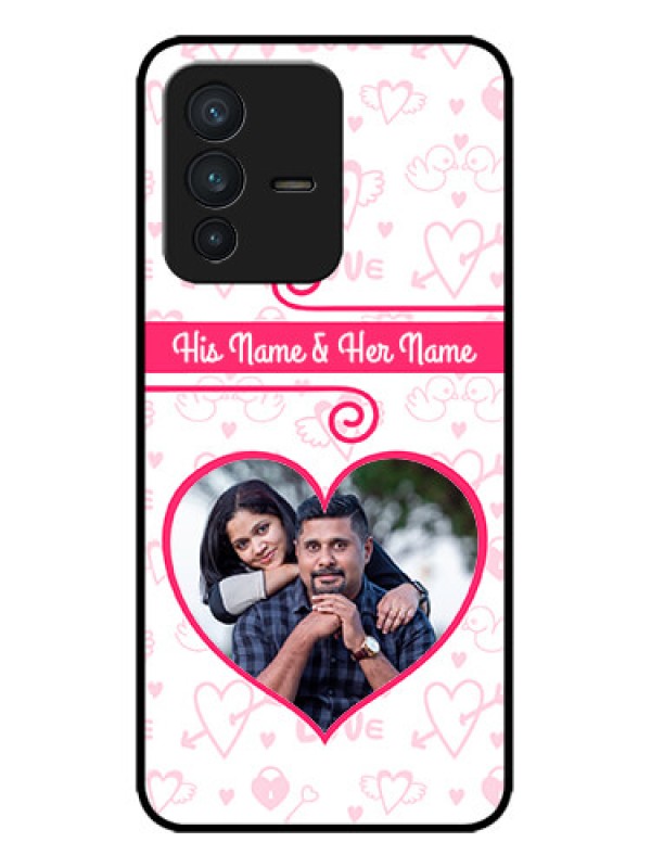 Custom Vivo V23 5G Custom Metal Phone CaseHeart Shape Love Design