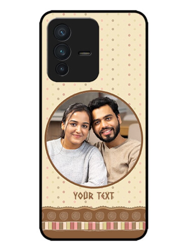 Custom Vivo V23 5G Custom Metal Phone CaseBrown Dotted Mobile Case Design