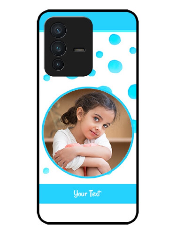 Custom Vivo V23 5G Custom Metal Phone CaseBlue Bubbles Pattern Design