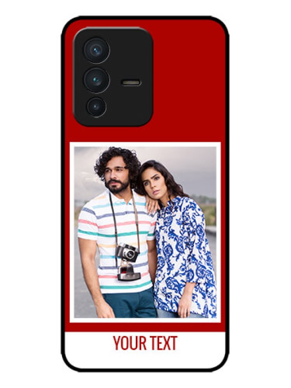 Custom Vivo V23 5G Custom Metal Phone CaseRed Color Design