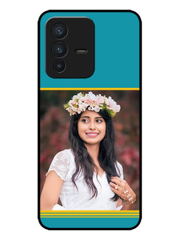 Custom Vivo V23 5G Custom Metal Phone CaseYellow and Blue Design