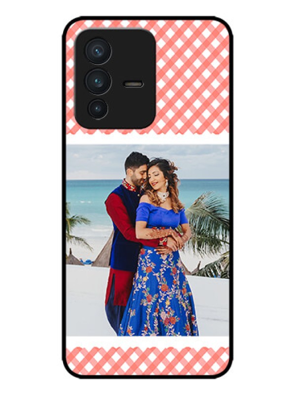 Custom Vivo V23 5G Custom Metal Phone CasePink Pattern Design