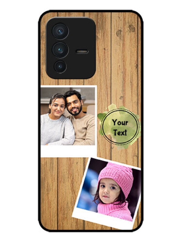 Custom Vivo V23 5G Custom Metal Phone CaseWooden Texture Design