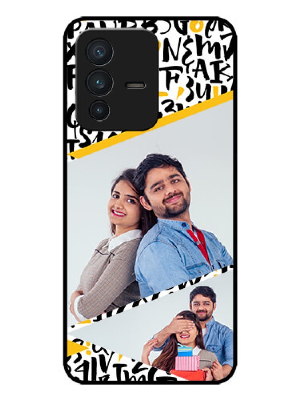 Custom Vivo V23 5G Custom Metal Phone CaseLetters Pattern Design