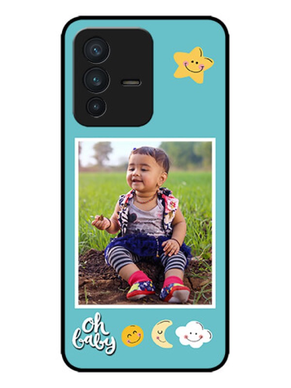 Custom Vivo V23 5G Custom Metal Phone CaseSmiley Kids Stars Design