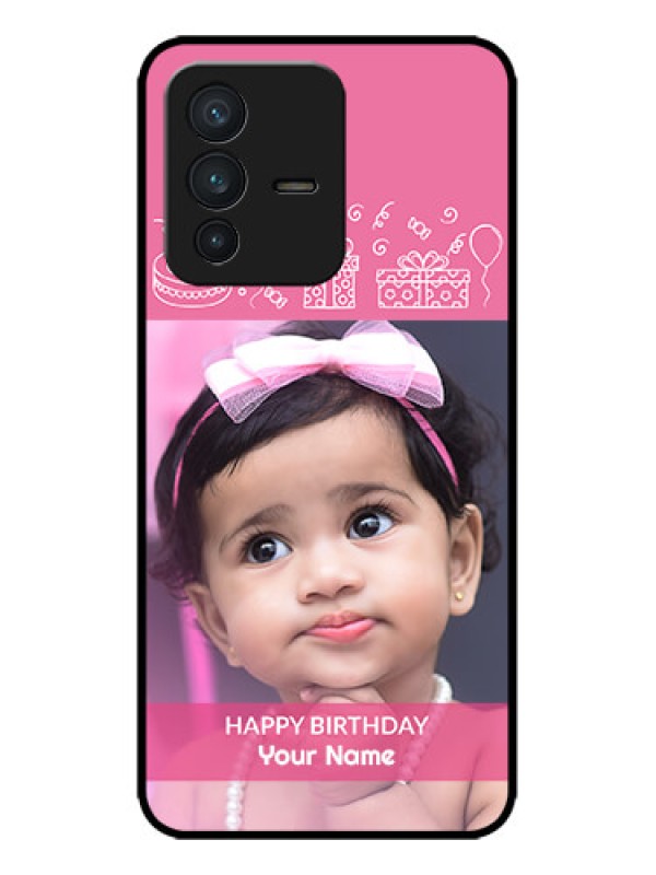 Custom Vivo V23 5G Custom Metal Phone CaseWith Birthday Line Art Design