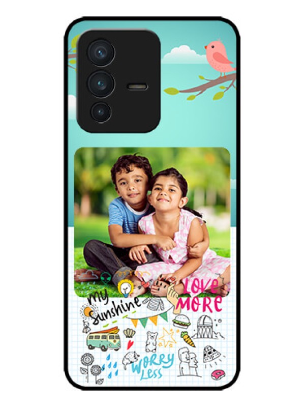 Custom Vivo V23 5G Custom Metal Phone CaseDoodle Love Design