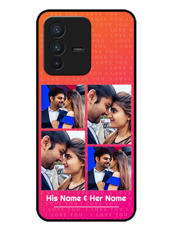 Custom Vivo V23 5G Custom Metal Phone CaseI Love You Pink Design