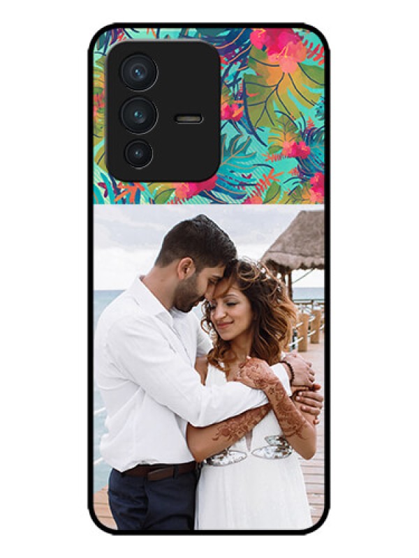 Custom Vivo V23 5G Custom Metal Phone CaseWatercolor Floral Design