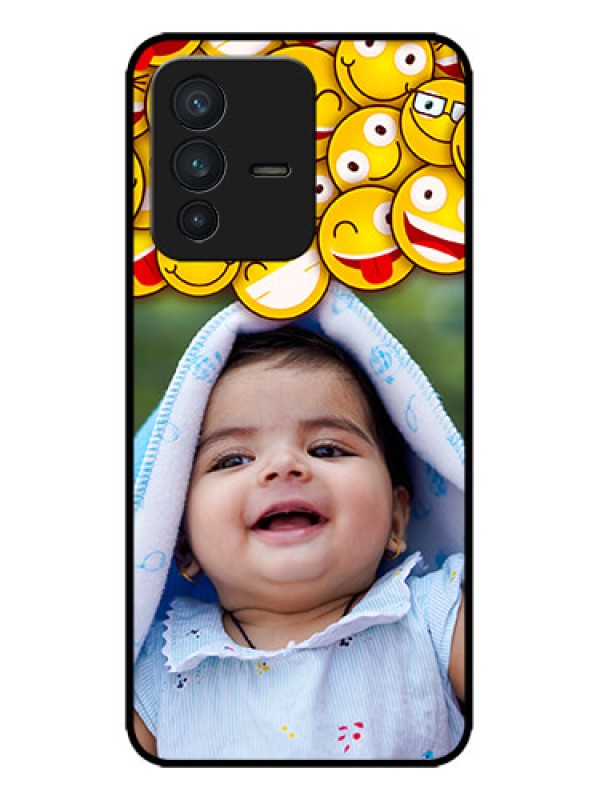 Custom Vivo V23 5G Custom Metal Phone CaseWith Smiley Emoji Design