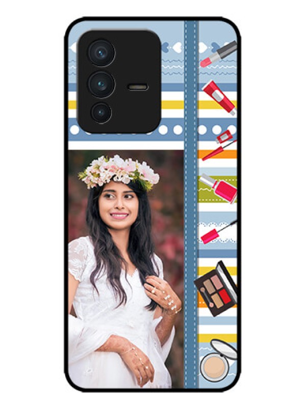 Custom Vivo V23 5G Custom Metal Phone CaseMakeup Icons Design