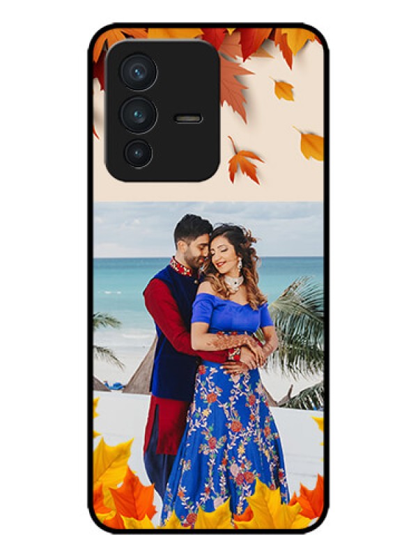 Custom Vivo V23 5G Custom Metal Phone CaseAutumn Maple Leaves Design