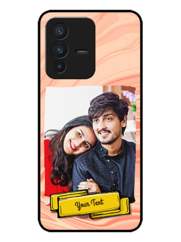 Custom Vivo V23 5G Custom Metal Phone CaseMarble Texture Design