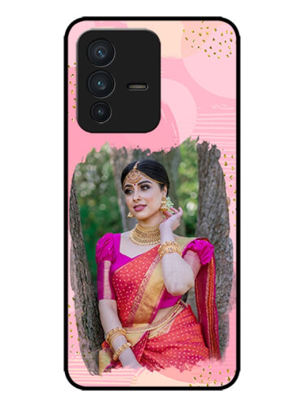 Custom Vivo V23 5G Custom Metal Phone CaseGold Glitter Splash Design