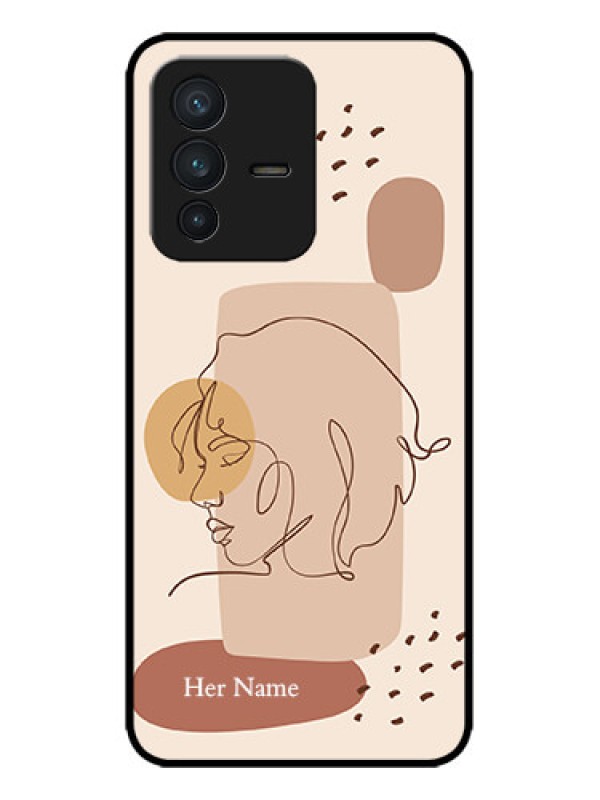 Custom Vivo V23 5G Custom Metal Phone CaseCalm Woman Line Art Design