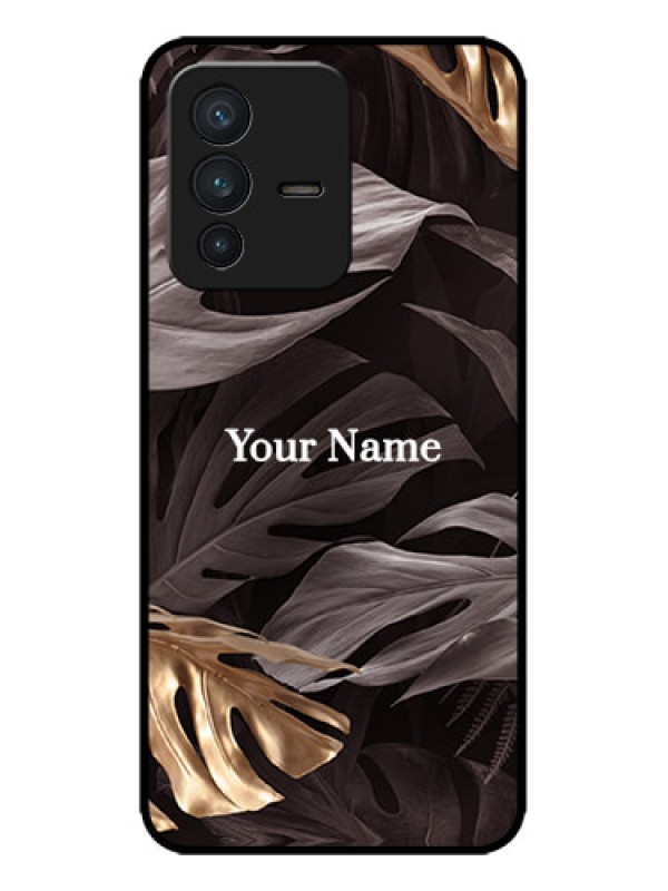 Custom Vivo V23 5G Custom Metal Phone CaseWild Leaves Digital Paint Design