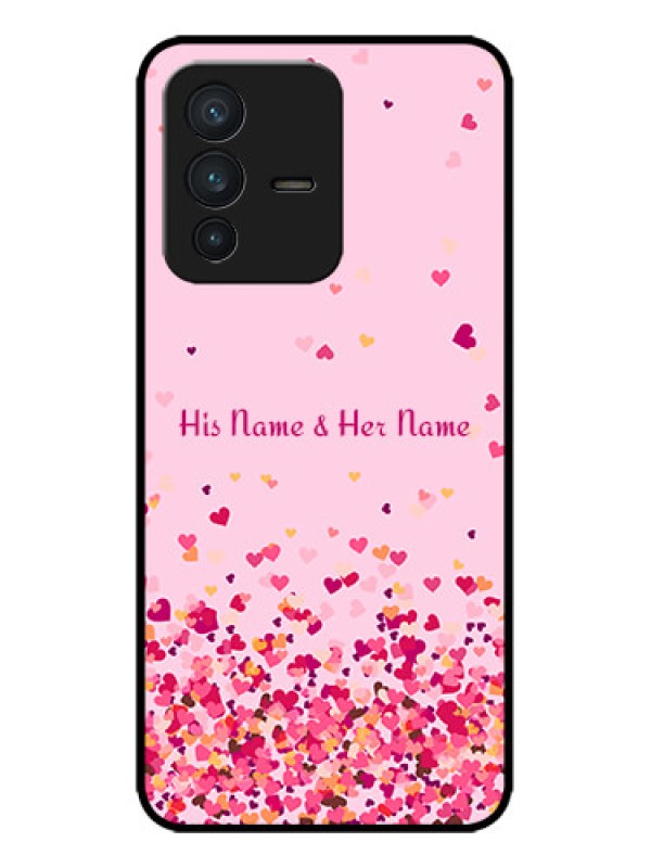 Custom Vivo V23 5G Custom Metal Phone CaseFloating Hearts Design