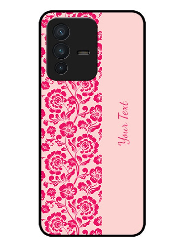 Custom Vivo V23 5G Custom Metal Phone CaseAttractive Floral Pattern Design